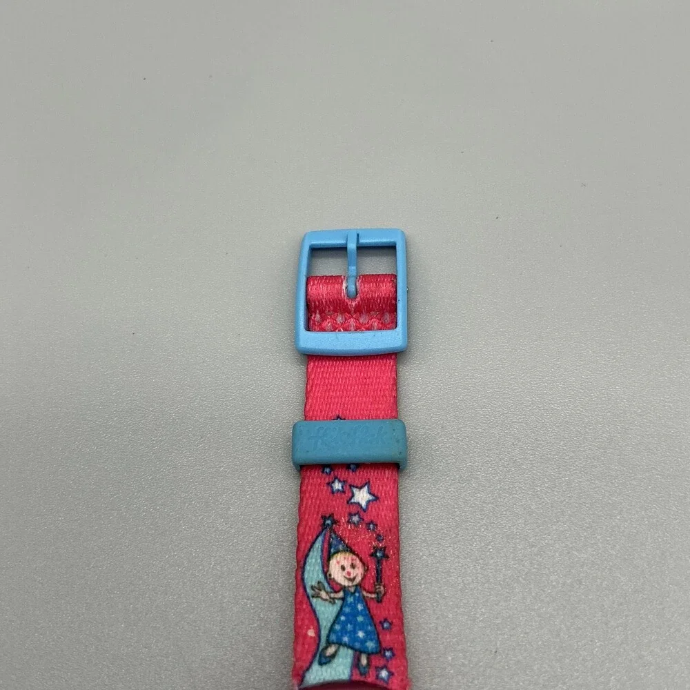 Flik Flak Girls Watch 29mm Pink Blue Dial Fairy Fabric Strap Swiss New Battery